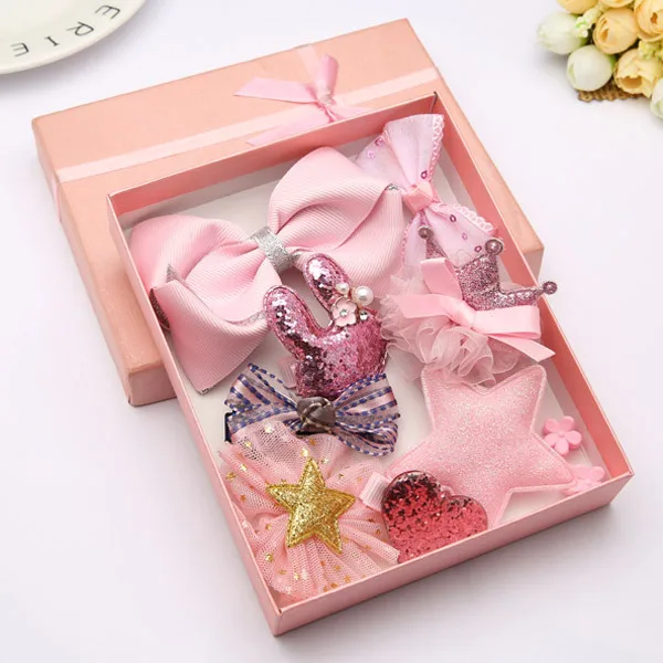 Набор заколок для волос девочек 10 шт. в подарочной коробке | Детская одежда и