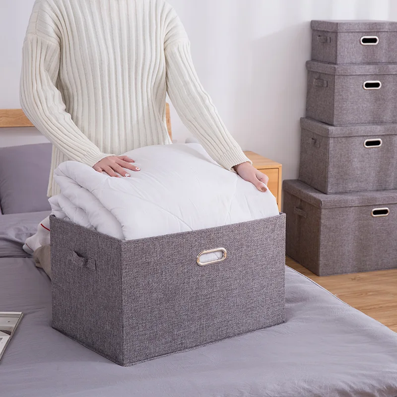 Складная Большая коробка для хранения из хлопка и льна детская игрушка