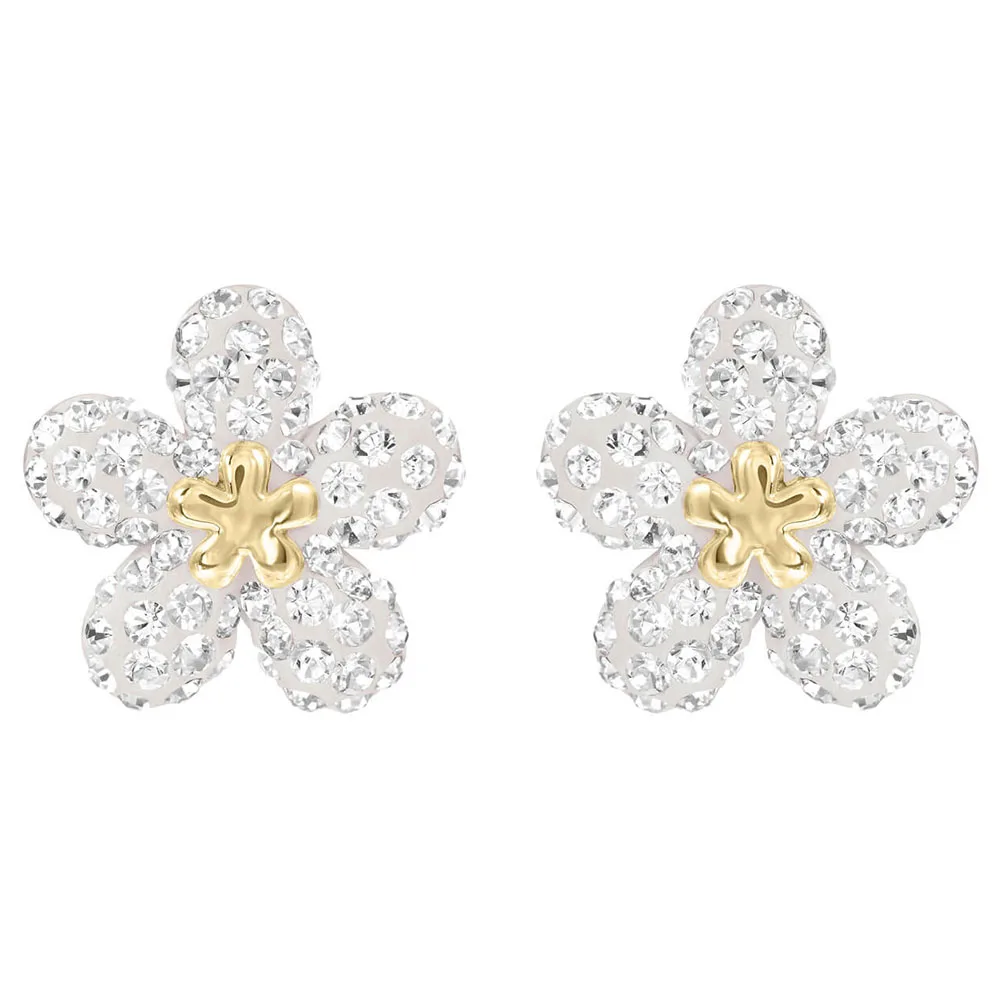 

SWA Exquisite Simple Crystal Flowers Small Fresh Pierced Earrings Elegant Ladies Jewelry For Girlfriend Birthday Gift