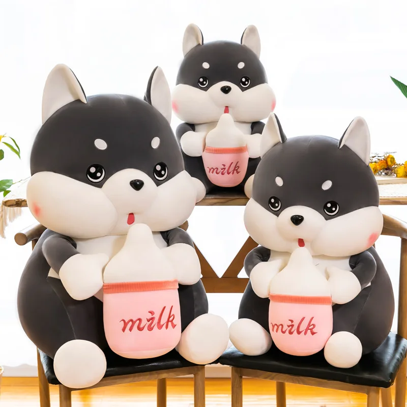 

Zqswkl 35/45/55cm creative bottle husky doll anime plush toy cute dog children's toys large soft toy for girls christmas gifts
