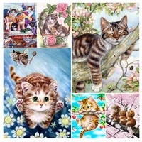5d diy diamond painting cute animals cat cross stitch kits full drill square embroidery mosaic art picture of rhinestones decor