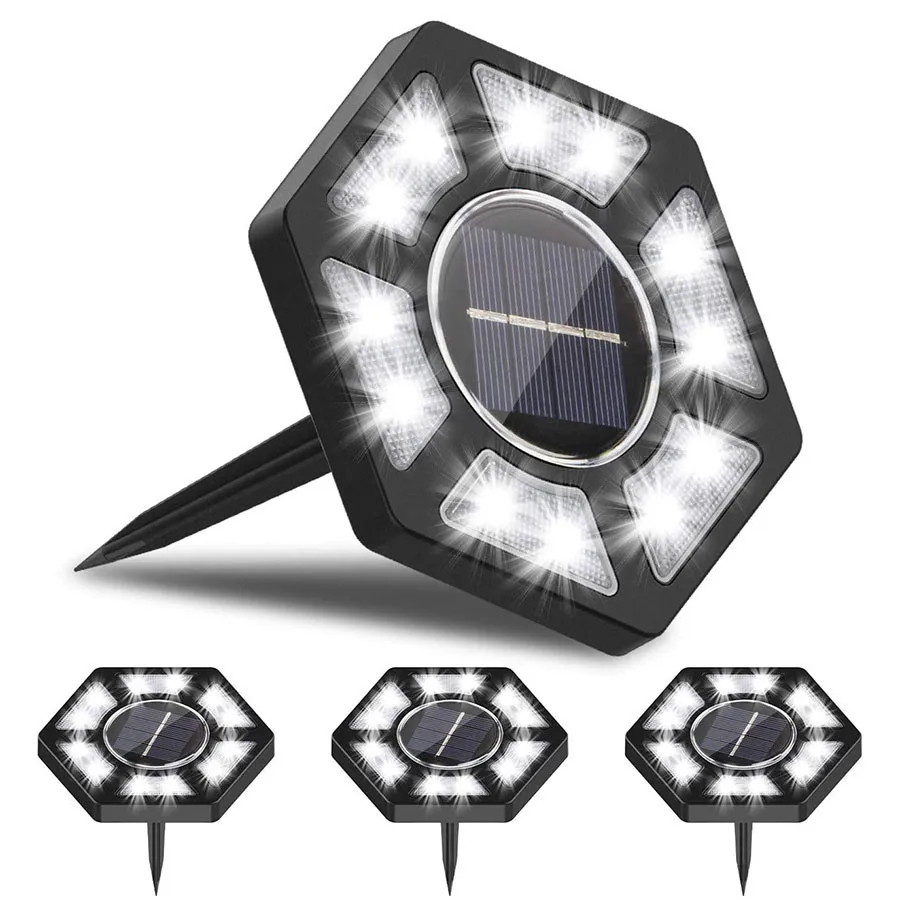 

Solar Ground Lights 12 LED Solar Disk Buried Light Outdoor Patio Landscape Lights Waterproof In-Ground Lighting For Lawn Pathway