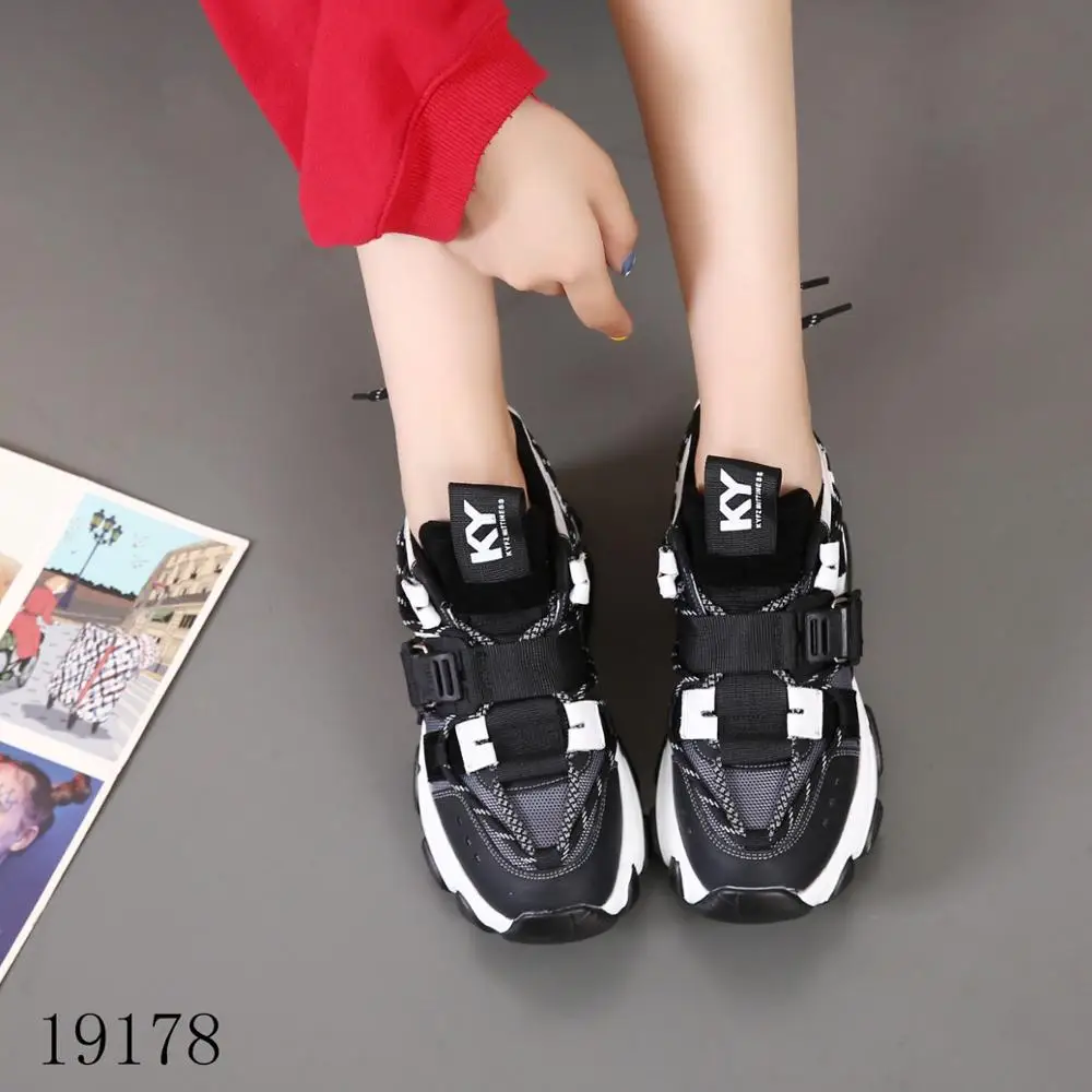 RASMEUP женские массивные кроссовки из натуральной кожи 2019 Модная брендовая