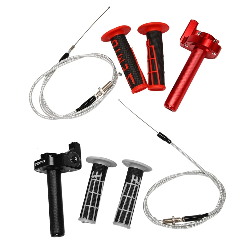 

Motorcycle Grips 7/8 inch 22mm Hand Grip with Throttle with Twist Cable for ATV Quad Pit Dirt Bike Motocross