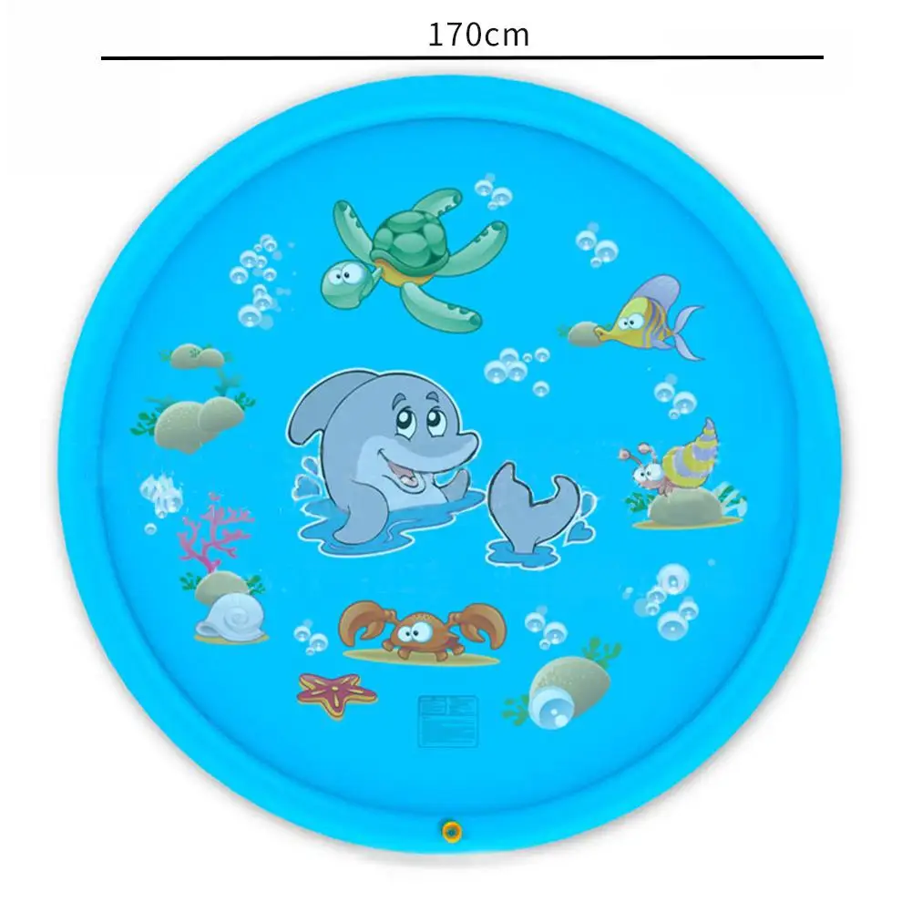 

1 Pc Diameter 170cm Cartoon Inflatable Lawn Water Spray Game Mat PVC Children Playing Water Toys