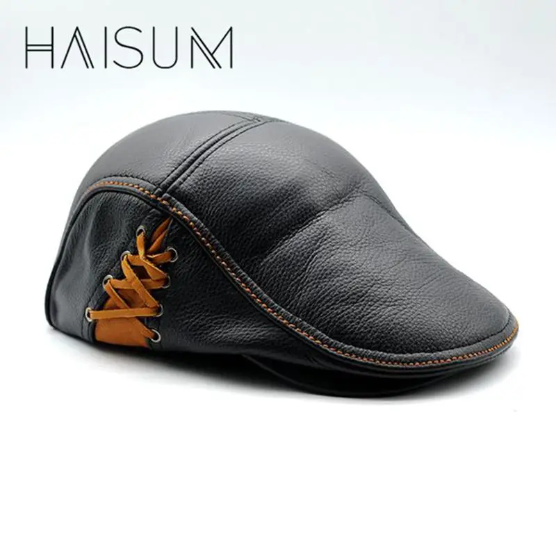 Кепка газетчика из натуральной кожи для взрослых модель Cs54 2018|brand cap|cap brandmens baseball |