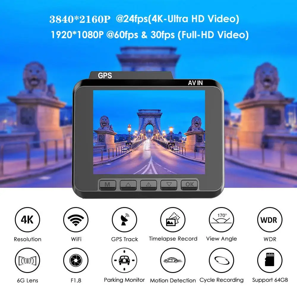 Maiyue star true 4K Ultra HD 3840*2160p двойная камера объектива Автомобильный видеорегистратор