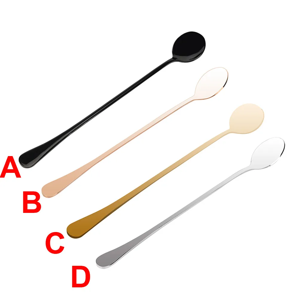 Ложки и нержавеющая сталь длинное мороженое Коктейльные чайные ложки кофе суп