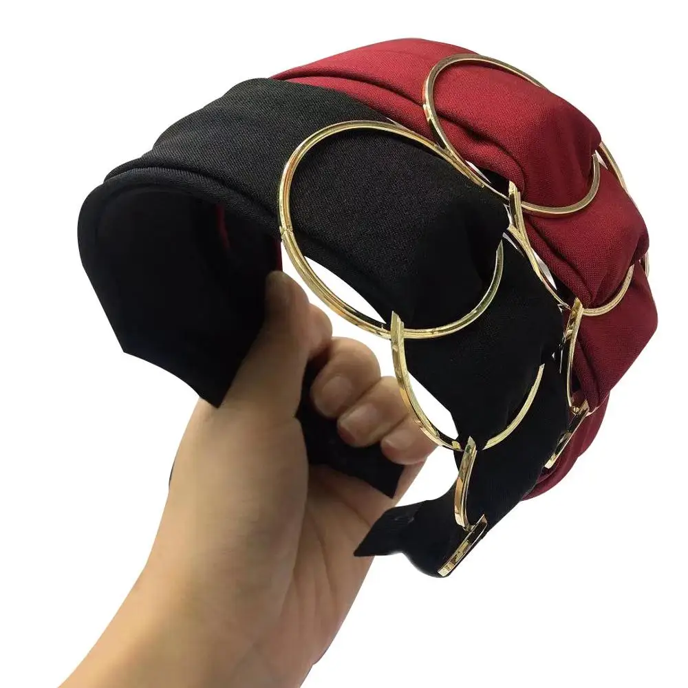 

Ободок для волос, широкий ободок с металлической пряжкой, высококачественный обруч для волос, простой ободок для волос, модное украшение дл...