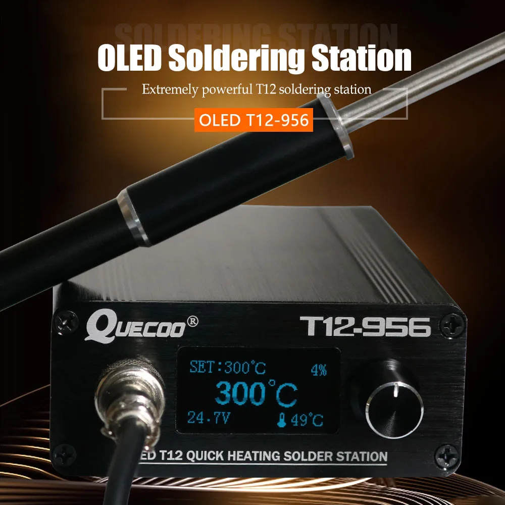 Цифровой паяльник QUECOO T12-956, электронный паяльник OLED 1,3 дюйма с ...