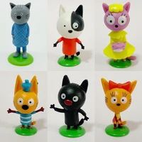3 4cm happy three kittens action figure toys kid e cats decoration collection figurine toy model for kids christmas gifts