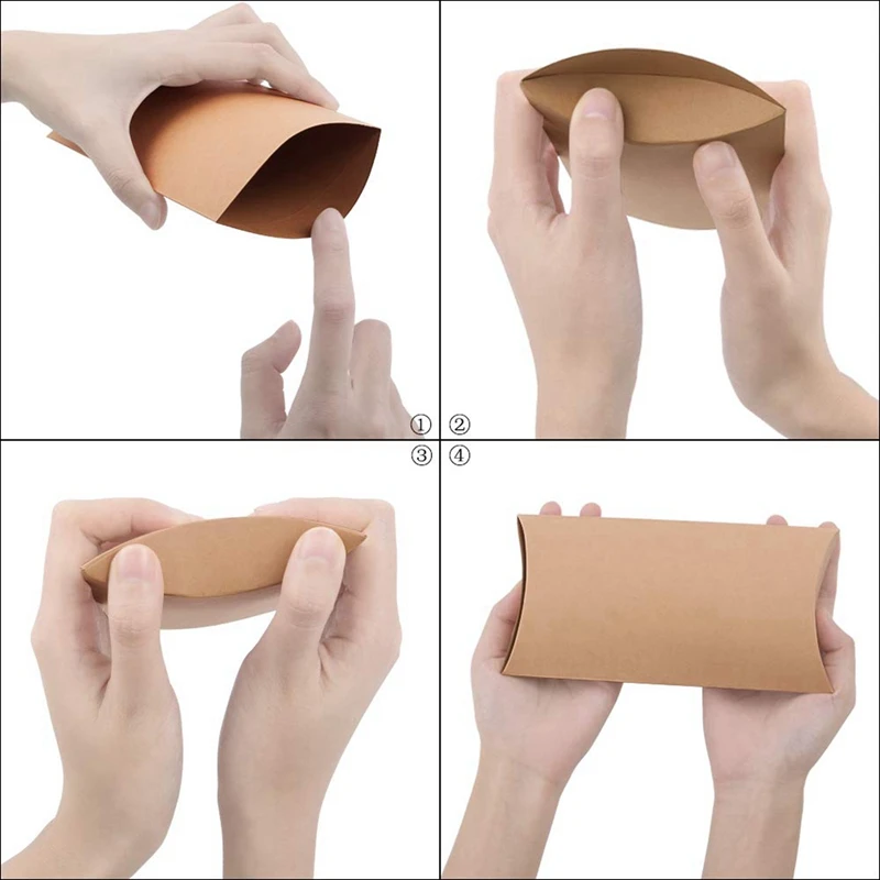 

100Pcs Wedding Gift Boxes Kraft Pillow Shape Wedding Favor Gift Box & 1x Dinner Plates European Style Dessert Plate