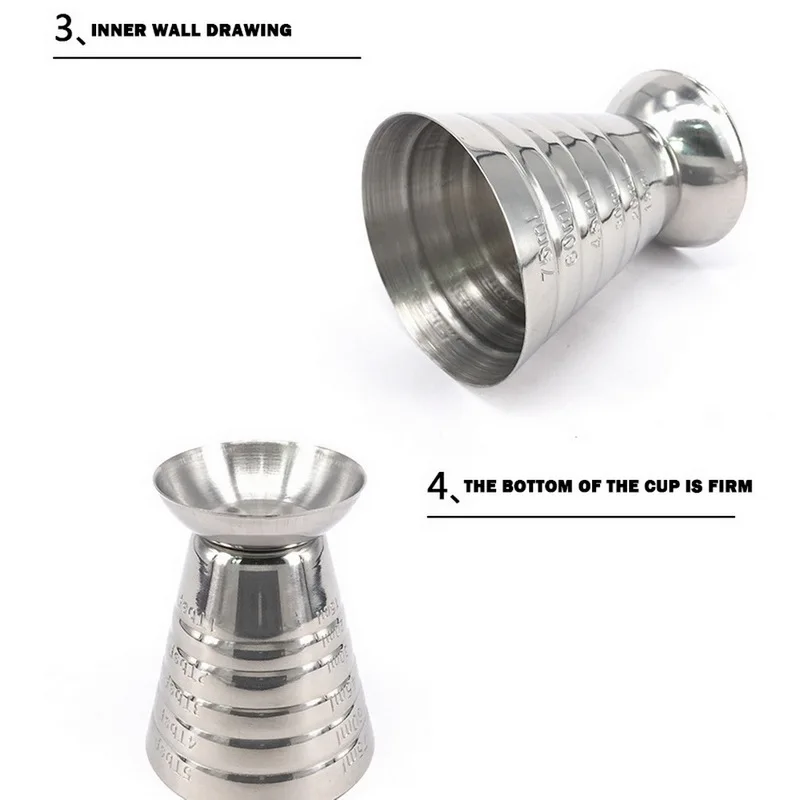 

Measuring Shot Cup Stainless Steel Cocktail Jigger 2.5oz 5Tbsp Bar Cocktail Drink Mixer Liquor Measuring Cup Mojito Measure 75ml