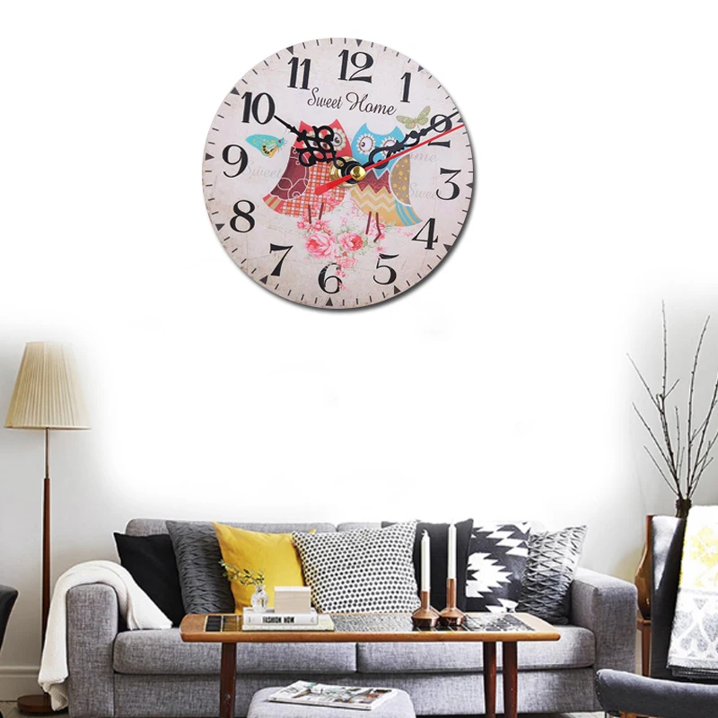 Деревянные настенные часы Uk домашний декор немой кварцевые Подвесные античный
