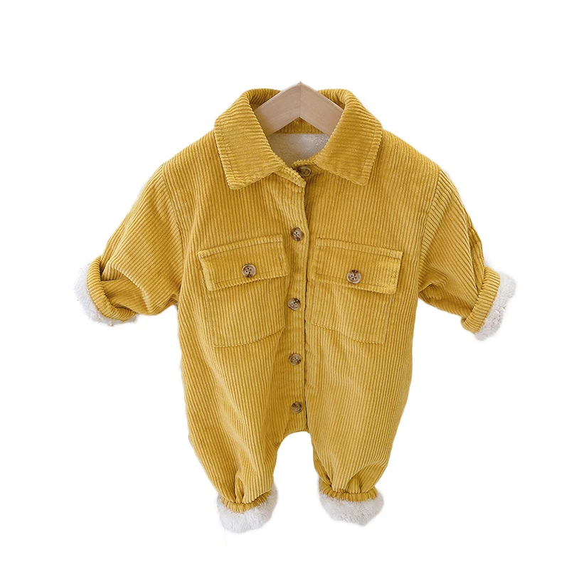 

Keelan Girls Boys Rompers 2021 New Spring Autumn Infant Pure Color Outwear Climbing Clothing Toddler Single-breasted Jumpsuits