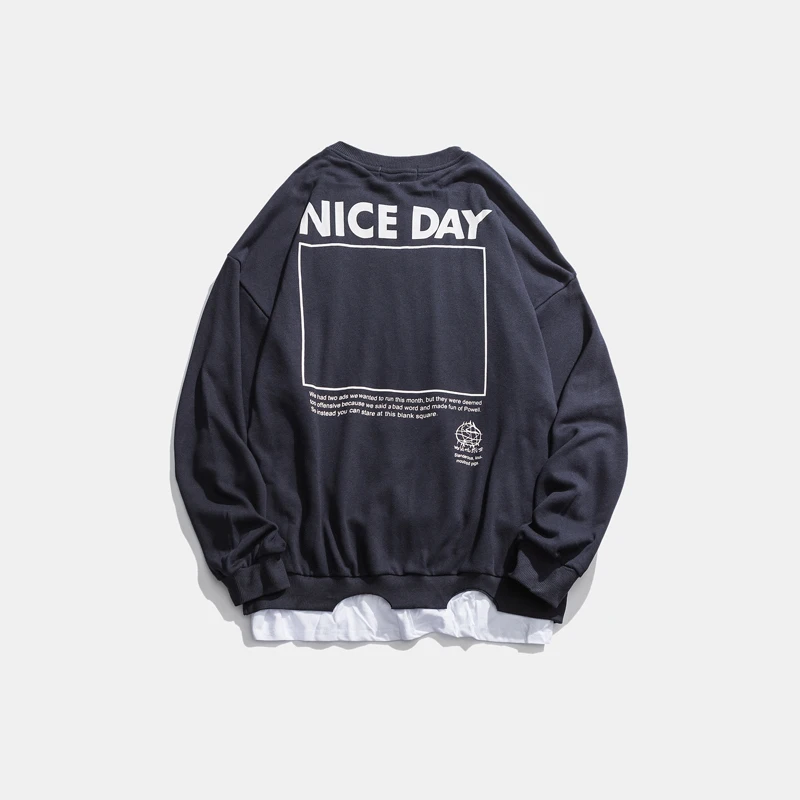 Толстовка мужская с круглым вырезом винтажная уличная одежда в стиле хип-хоп