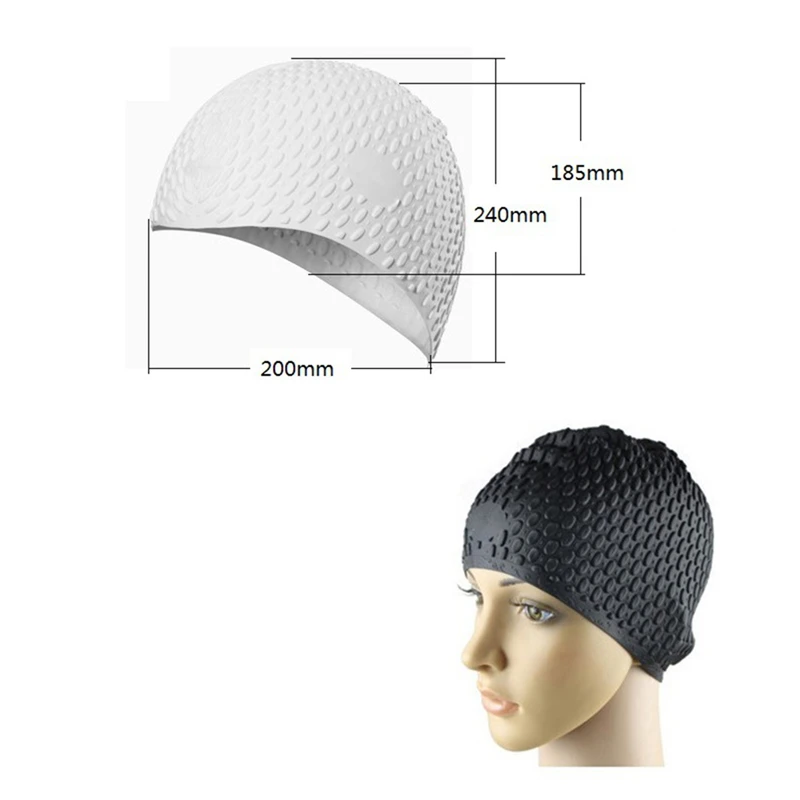 

Silicone Waterproof 3D Elastic Swimming Caps For Men Women Long Hair Swimming Hat Cover Ear Bone Pool Adult Swim Cap