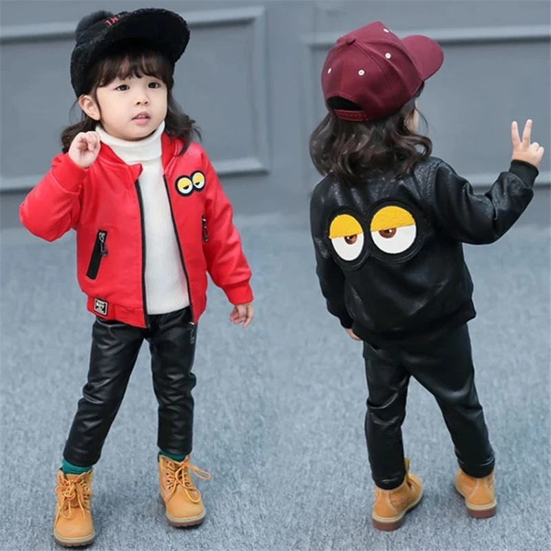 Children Girls Plush Fur Jackets Autumn Winter Toddler Boys thickening Leather Clothing Coats Baby Kids Zipper Clothes | Детская одежда