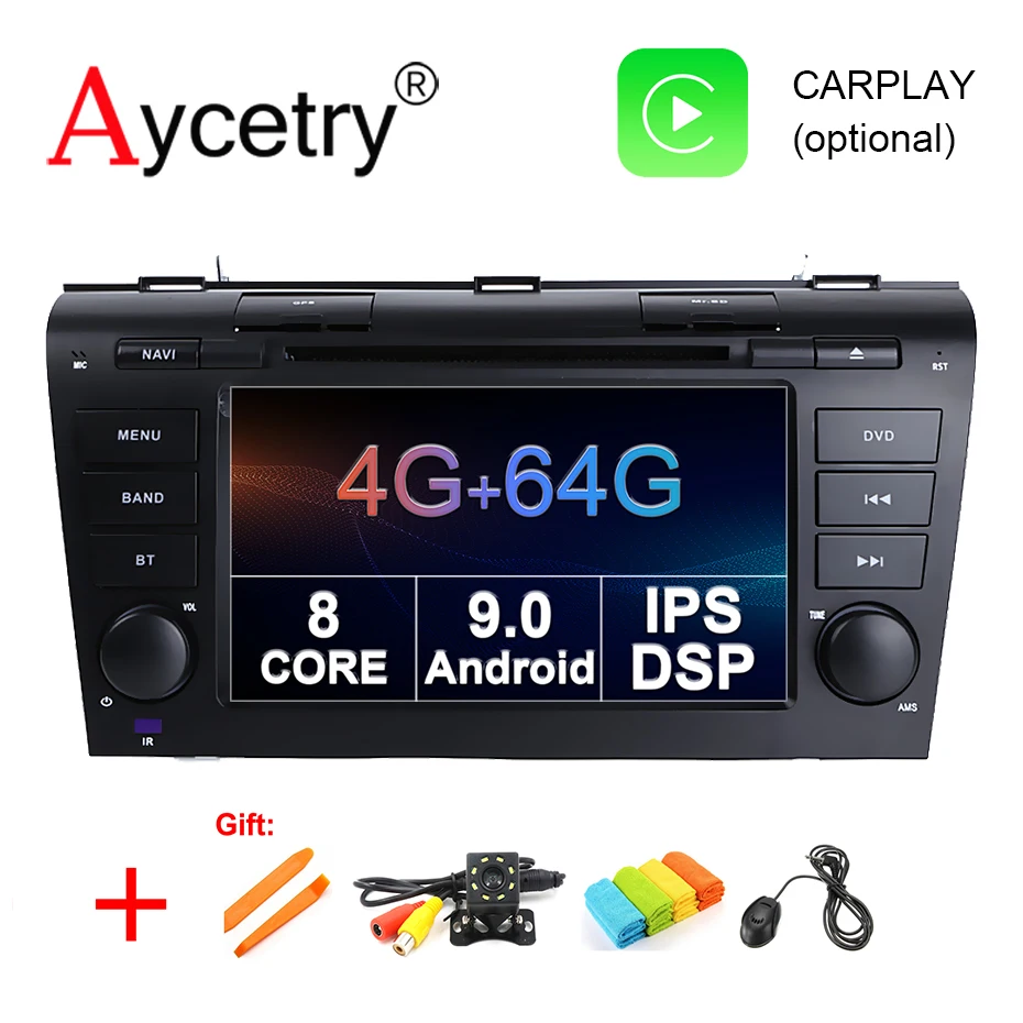 4G 64G ips DSP 2 Din Android 9,0 Автомобильный мультимедийный dvd-плеер gps для Mazda 3 Mazda 3 2004 2005 2006 2007 2008 2009 Радио стерео