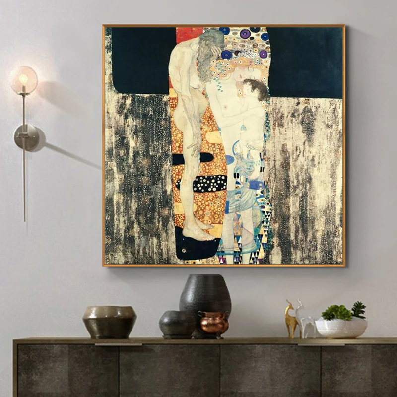 

The Three Ages of Woman Wall Art Paintings Gustav Klimt Famous Canvas Art Prints Reproductions Posters For Living Room Cuadros