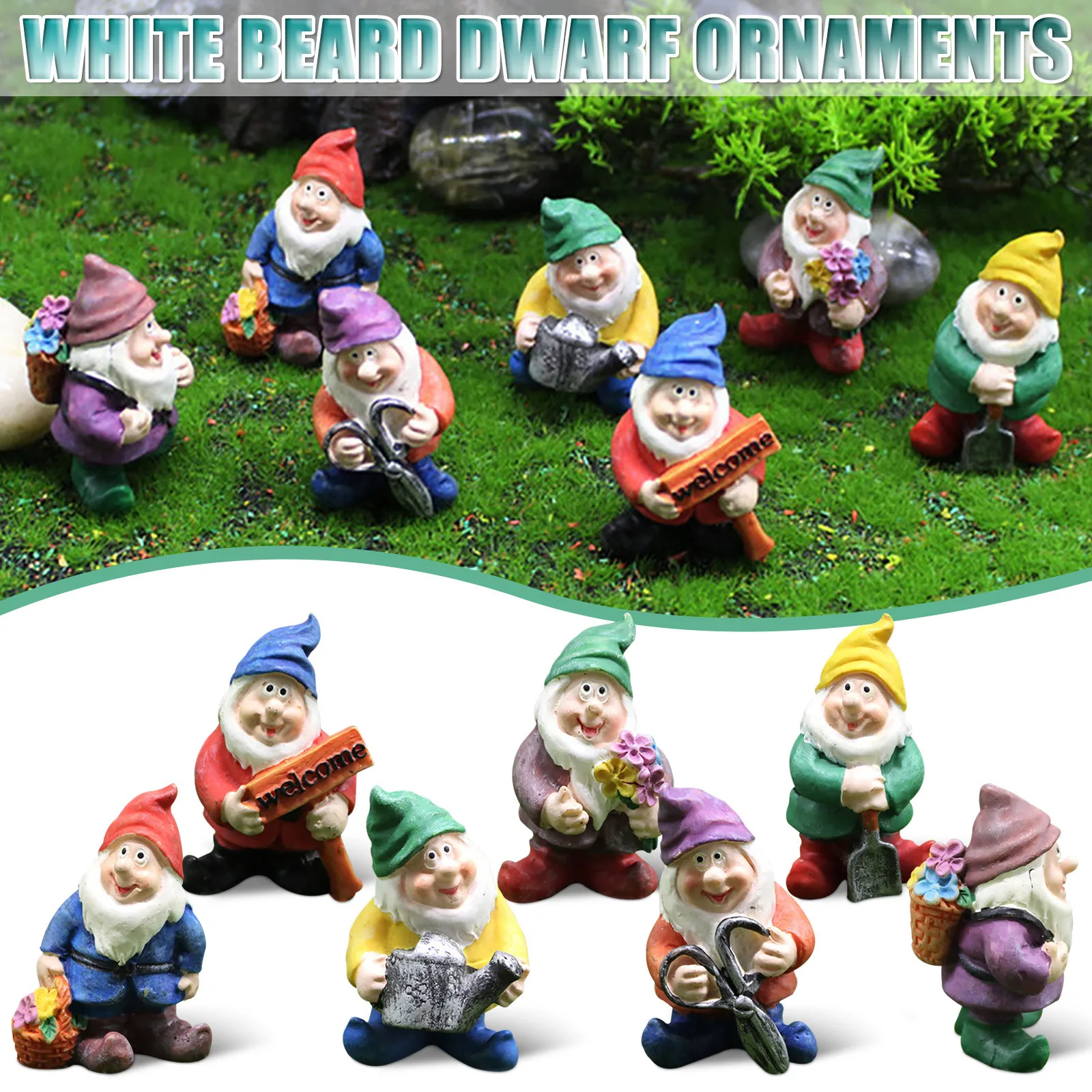 

Moss micro landscape decoration garden white beard dwarf dwarf ornaments charact
