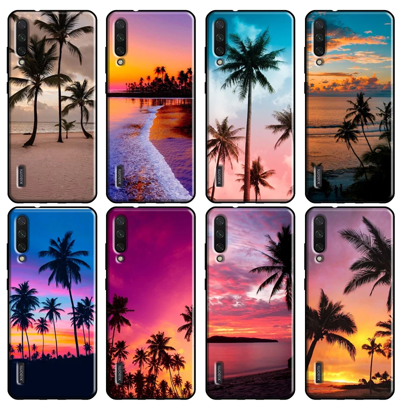 Летние пляжные закат Пальмовая Крышка для POCO X3 NFC M3 чехол Xiaomi Mi Note 10 Lite A2 8 9 9T 10T Pro 11