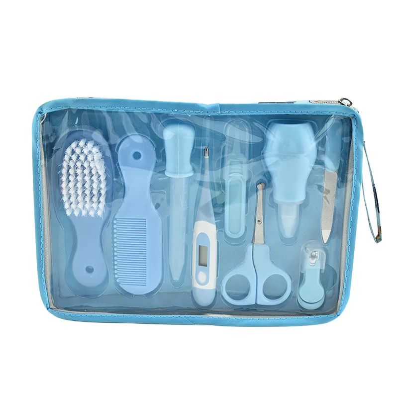 

9 pieces/set baby nail trimmer health care kit portable newborn beauty kit comb nasal aspirator safety care products
