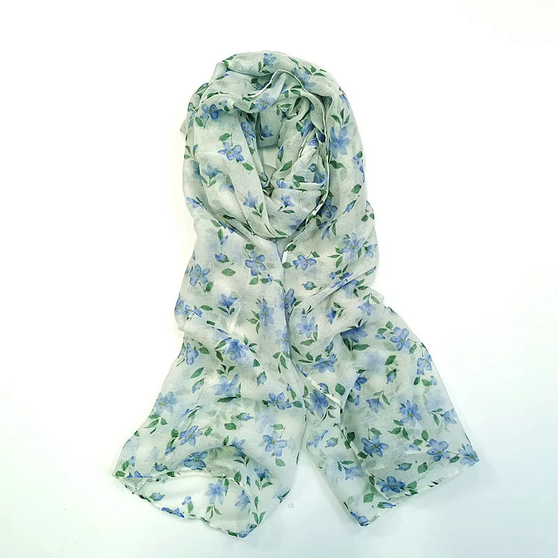 

2021 Soft Small Flower Pattern Scarves Shawls Beautiful Beach Leaves Scarf Wrap Hijab Free Shipping
