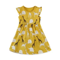 jumping meters new princess girls dresses for summer with animals print cotton baby giraffe clothes cute kids children costume
