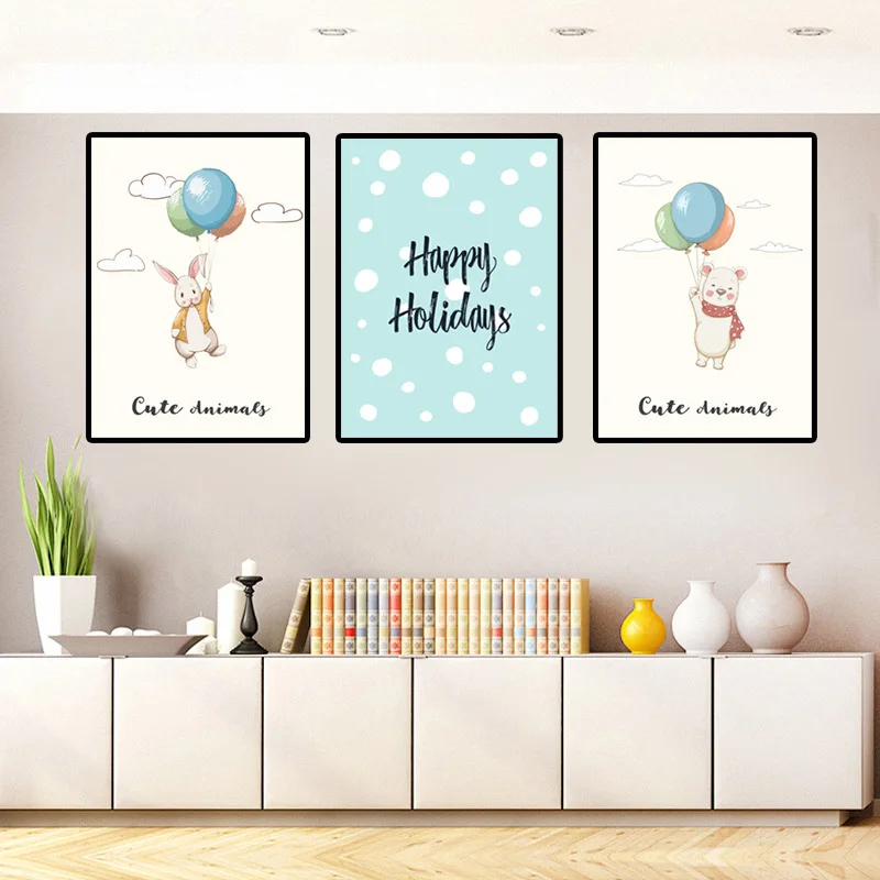 

Cartoon Unframed Modern Canvas Printings Wall Paintings Minimalist Girl Nursery Anime Poster Set Girl Bedroom Decoration