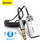 Aux Bluetooth адаптер Baseus для автомобиля, разъем 3,5 мм, USB Bluetooth 5,0, приемник, динамик, автомобильный комплект громкой связи, аудио, музыкальный передатчик