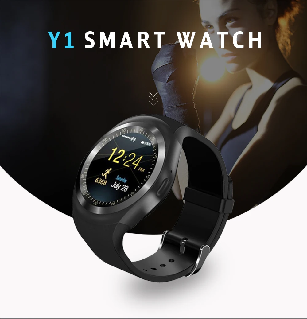 Y1 Смарт-часы фитнес-трекер Bluetooth Android SmartWatch телефонный звонок GSM SIM пульт дистанционного управления камера монитор сна часы Спорт Шагомер