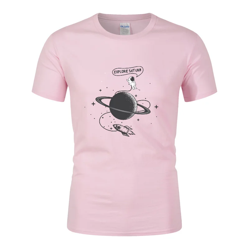 

T-Shirts Men's Summer Printing Astronaut Cotton Casual O-Neck Sports Short Sleeve T-Shirt for Men Harajuku Streetwear Tees Tops