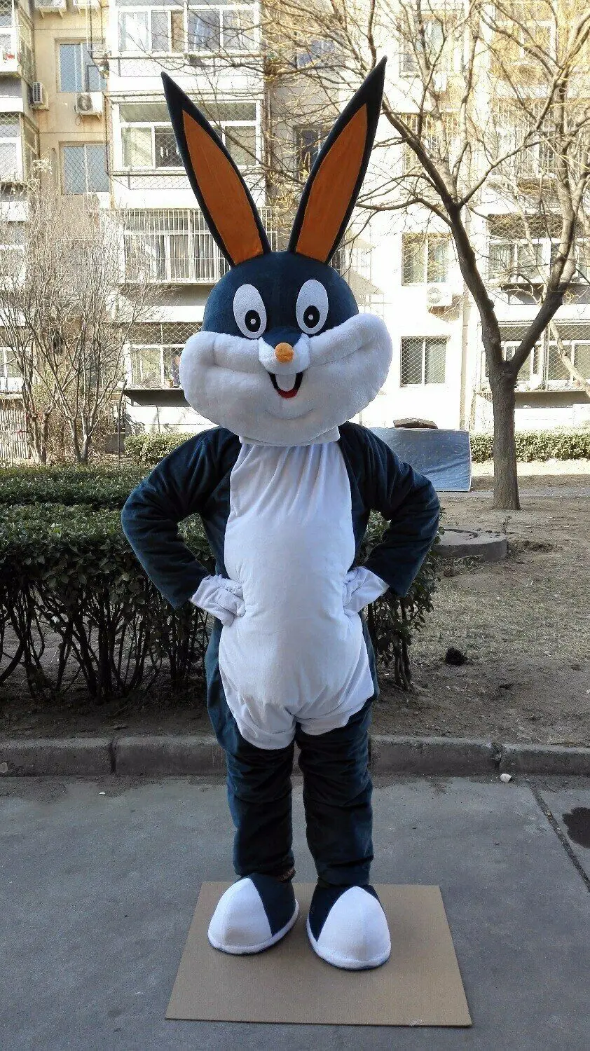 Новый мультфильм синий пушистый кролик костюм талисмана косплэй Вечерние игры