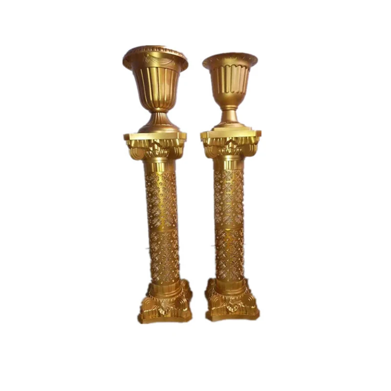 Свадебная римская колонна Золотой пластиковый цветочный горшок дорожный