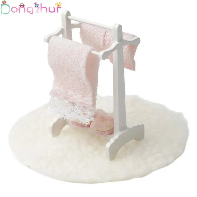 

1:12 Кукольный домик миниатюрная мебель мини вешалка для полотенец модель белое одеяло имитация спальни DIY украшение модель игрушки