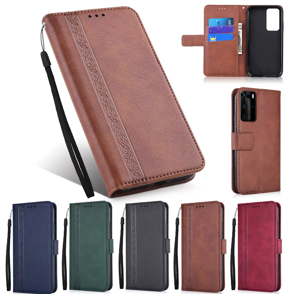Flip Wallet Case for Huawei Y3 Y7 2017 Y5 2018 Y6 2019 Y5P Y6P Y7P Y8P Y8S Y9A Y7A P Smart plus 2019 P10 P20 P30 P40 Lite E Case