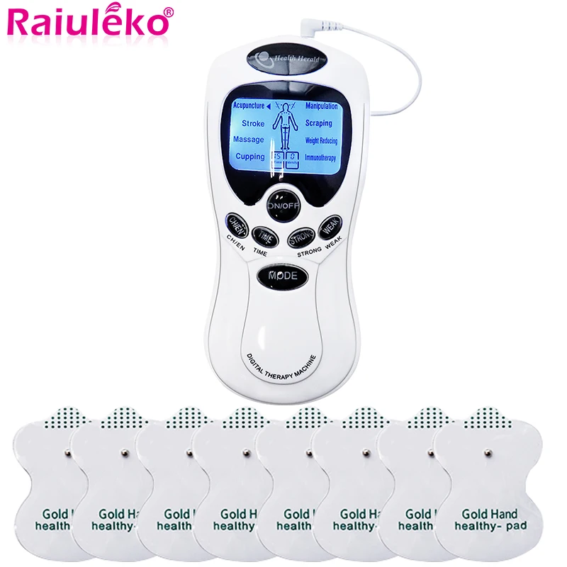 Десятки электрический стимулятор расслабляющий мышечный массажер двойной вход