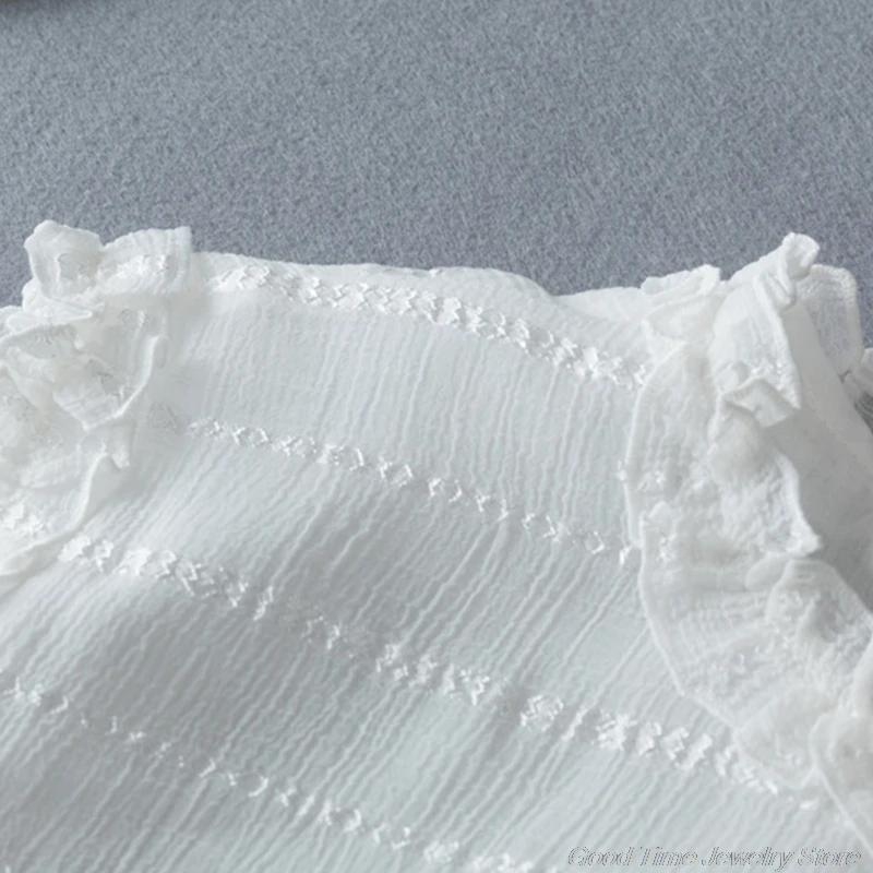 

Pleated Ruffled Half Shirt False Collar Sweet Fashionable Detachable Fake Collar Women Girls Shawl Choker Necklace A20 21