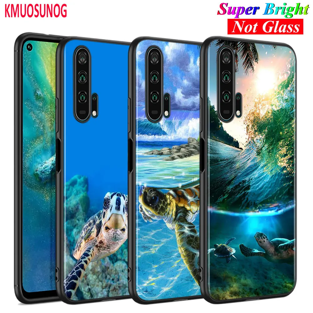 Черный силиконовый чехол морская черепаха милый для Huawei Honor 10i 9X 8X 20 10 9 Lite 8 8A 7A 7C Pro
