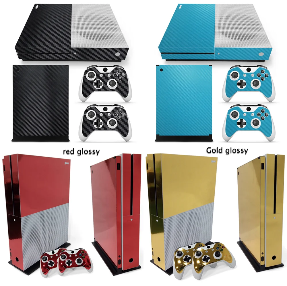 Углеродное волокно для X box one s Наклейка на консоль и 2 контроллера наклейка BOX ONE S