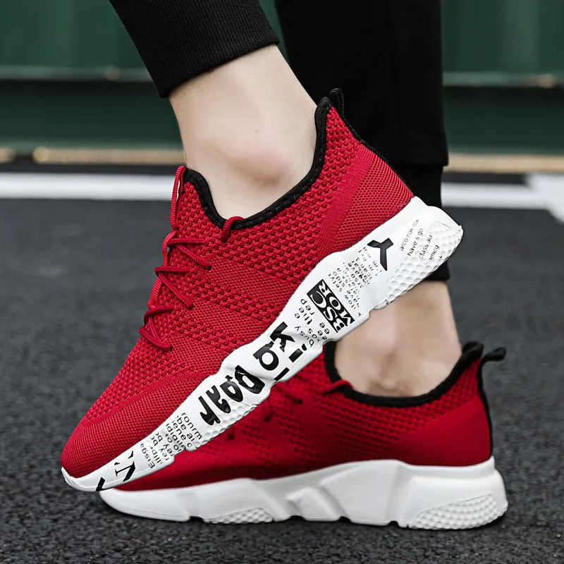

Men's Shoes 2021 Spring Breathable Flying Mesh Lace-up Casual Shoes Korean Students Sports Running Shoes Big Size 39-46 Sneakers