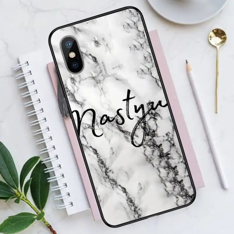 

GREY MARBLE INITIALS NAME CUSTOM Phone Case for iPhone 11 12 pro XS MAX 8 7 6 6S Plus X 5S SE 2020 XR Luxury brand shell