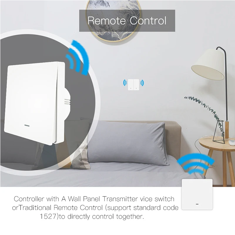 Tuya Wi Fi Смарт кнопочный переключатель RF433 комплект передатчика для настенной