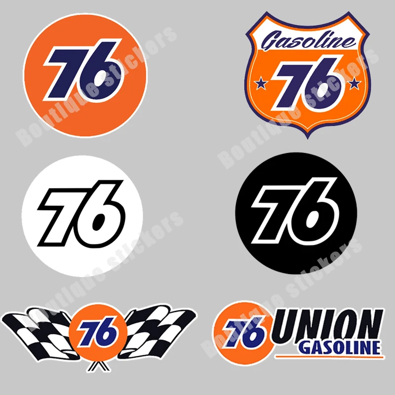 

Color Numbers 76 Gasoline Stickers Logo Sticker Racing Decal Motorcycle Helmet Vinyl Decal Racing Motorcycle Car Stickers