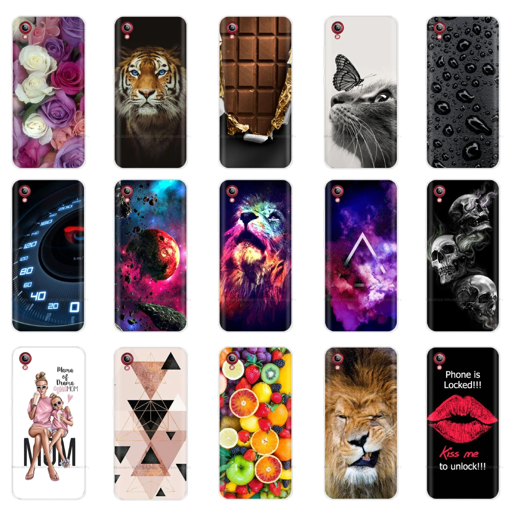 

Phone Case for Vivo Y91i Case Soft Silicone Back Cover for Vivo Y 91i Y91C Y 91C Case Cartoon Clear Tpu Shell Bumper Flower Cat