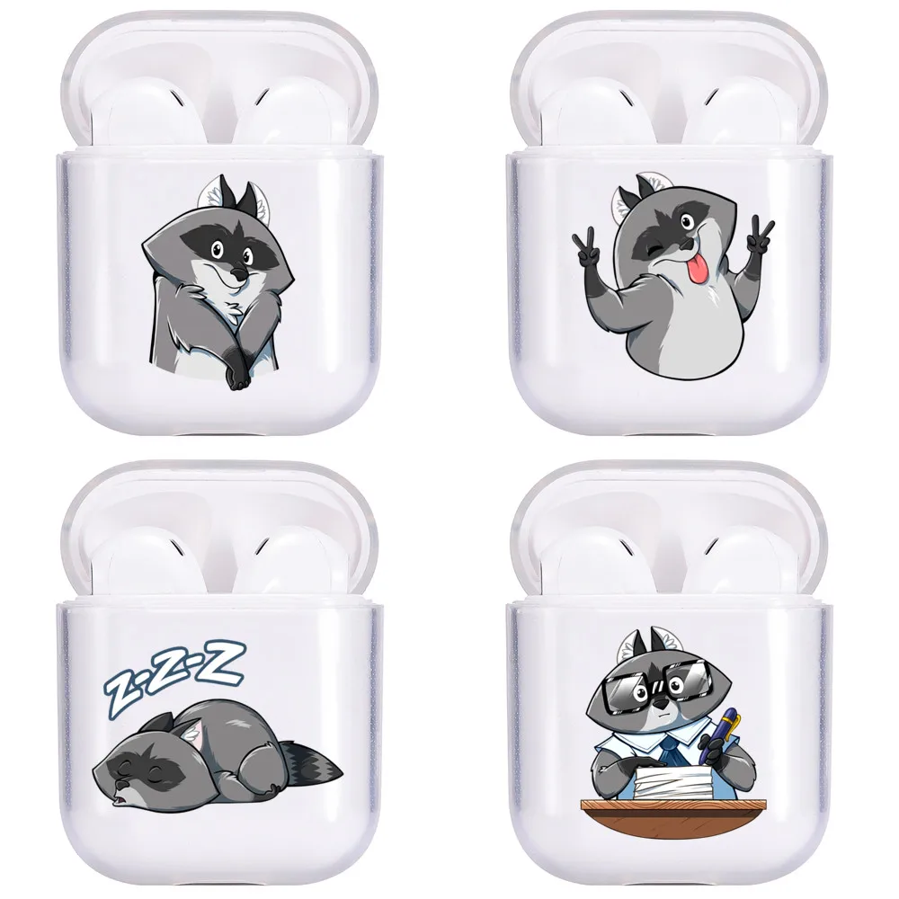 Чехол с мультяшным рисунком для Apple Airpods1 2 чехол забавным енота елиши