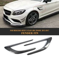 2pc carbon fiber front side air intake vent fins fit for benz w205 c63 amg 2door