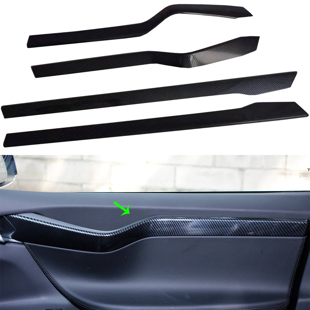 

Interior Accessories Decoration Car Inner Door Trim Cover Interior Mouldings Trims For Tesla Model X 2019 Car Styling