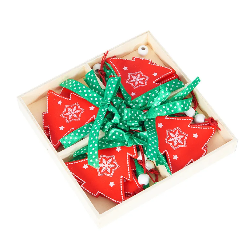 12 шт. деревянные подвесные Подвески с новогодним Деревянная Рождественская елка